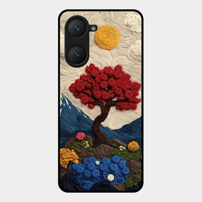 Eternal Nature Tapestry Glass Case Cover For iQOO - ShopOnCliQ