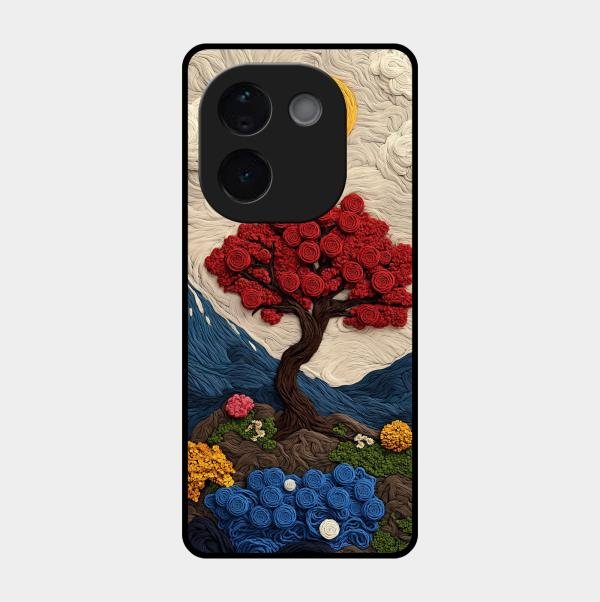 Eternal Nature Tapestry Glass Case Cover For iQOO - ShopOnCliQ