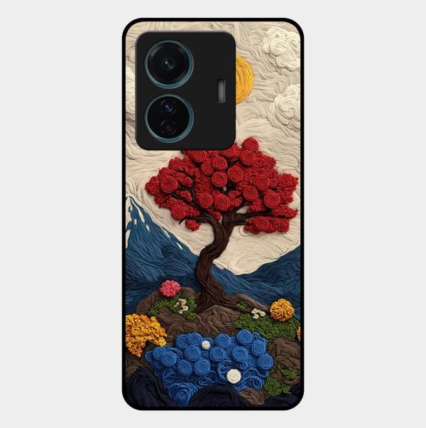 Eternal Nature Tapestry Glass Case Cover For Vivo - ShopOnCliQ