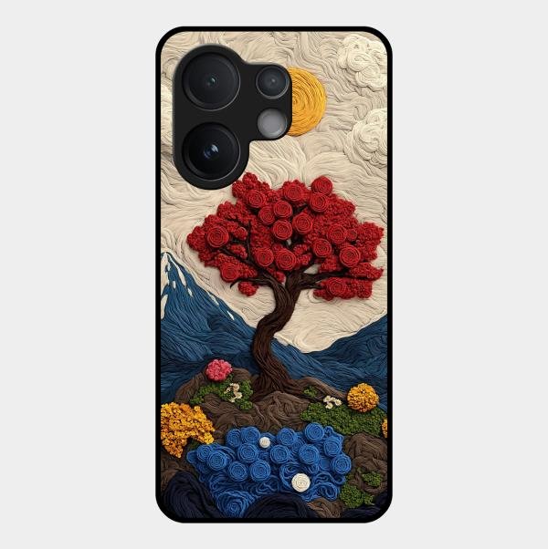 Eternal Nature Tapestry Glass Case Cover For Vivo - ShopOnCliQ