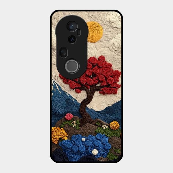 Eternal Nature Tapestry Glass Case Cover For Vivo - ShopOnCliQ