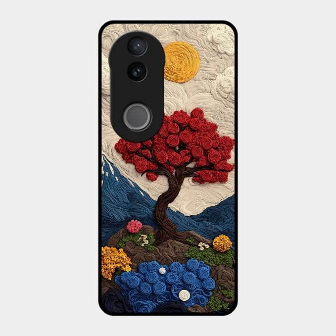 Eternal Nature Tapestry Glass Case Cover For Vivo - ShopOnCliQ