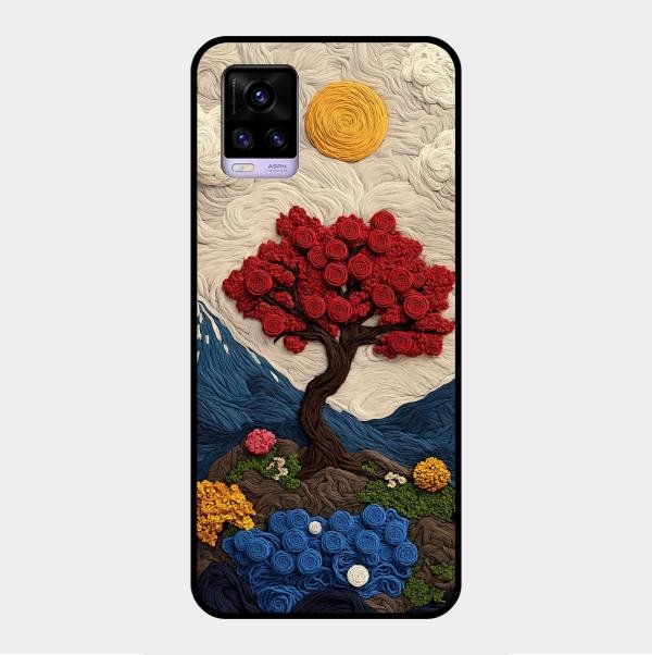 Eternal Nature Tapestry Glass Case Cover For Vivo - ShopOnCliQ