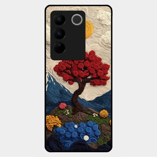 Eternal Nature Tapestry Glass Case Cover For Vivo - ShopOnCliQ