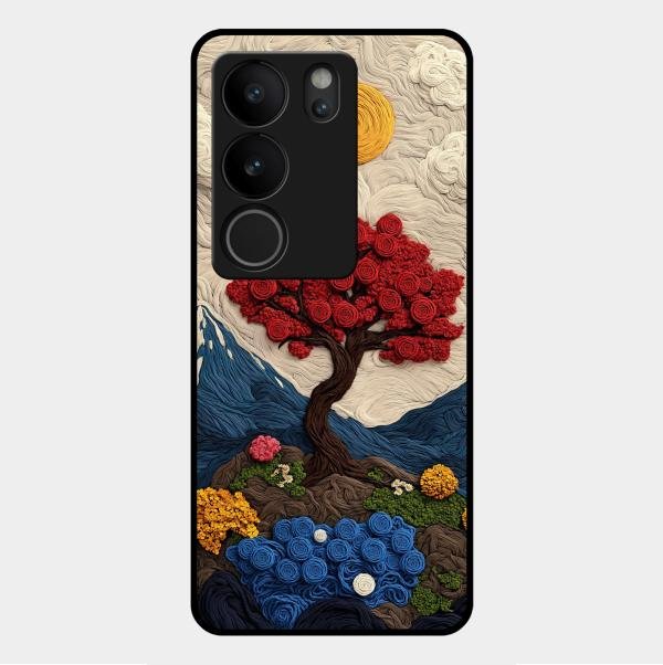 Eternal Nature Tapestry Glass Case Cover For Vivo - ShopOnCliQ