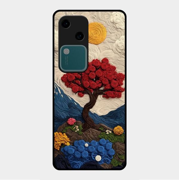 Eternal Nature Tapestry Glass Case Cover For Vivo - ShopOnCliQ