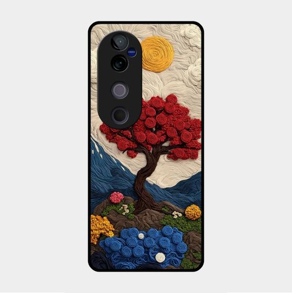 Eternal Nature Tapestry Glass Case Cover For Vivo - ShopOnCliQ