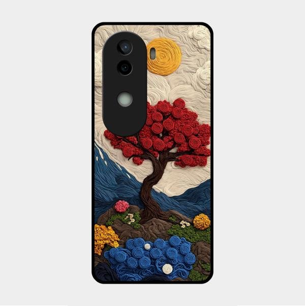 Eternal Nature Tapestry Glass Case Cover For Vivo - ShopOnCliQ