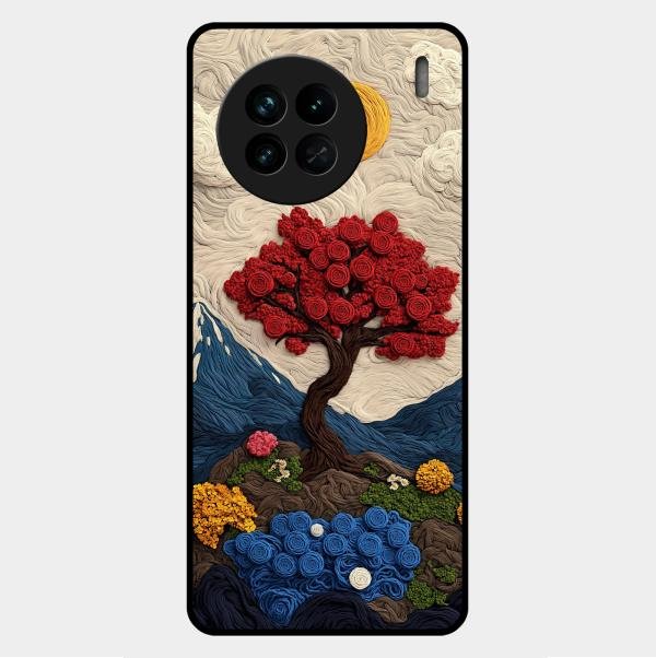 Eternal Nature Tapestry Glass Case Cover For Vivo - ShopOnCliQ