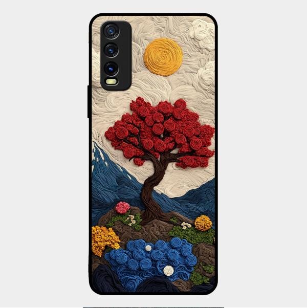 Eternal Nature Tapestry Glass Case Cover For Vivo - ShopOnCliQ