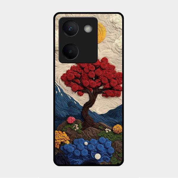 Eternal Nature Tapestry Glass Case Cover For Vivo - ShopOnCliQ