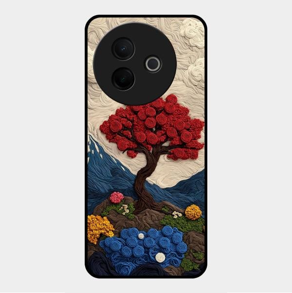 Eternal Nature Tapestry Glass Case Cover For Vivo - ShopOnCliQ