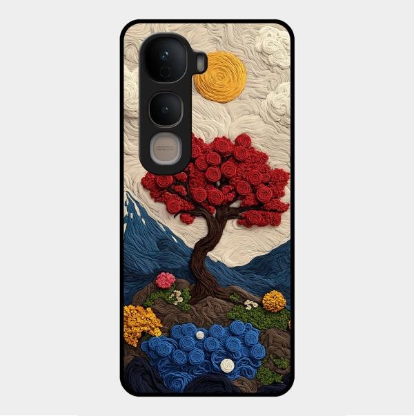 Eternal Nature Tapestry Glass Case Cover For Vivo - ShopOnCliQ