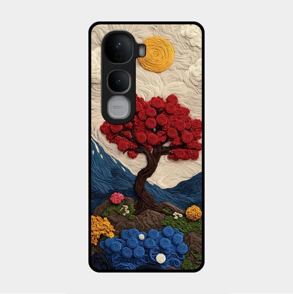 Eternal Nature Tapestry Glass Case Cover For Vivo - ShopOnCliQ