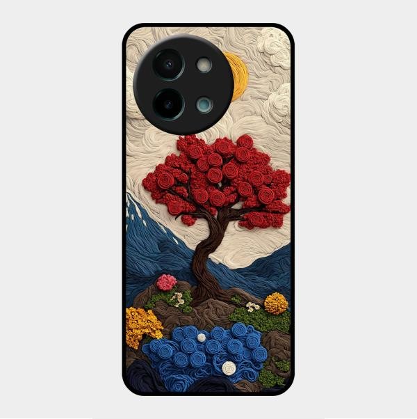 Eternal Nature Tapestry Glass Case Cover For Vivo - ShopOnCliQ