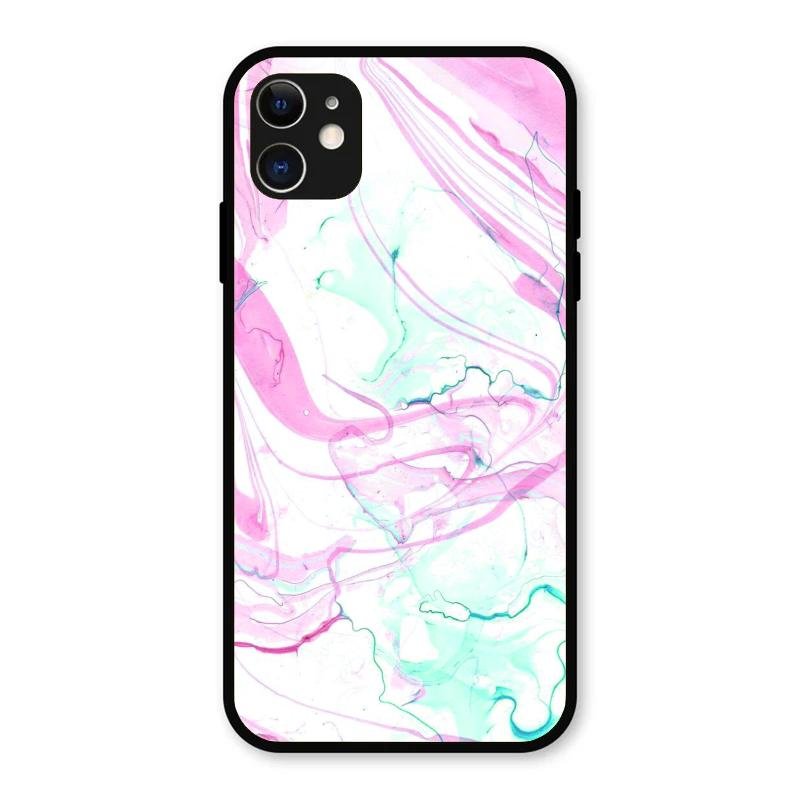 Fashion Marble Texture Glossy Metal Case Cover For iPhone 11