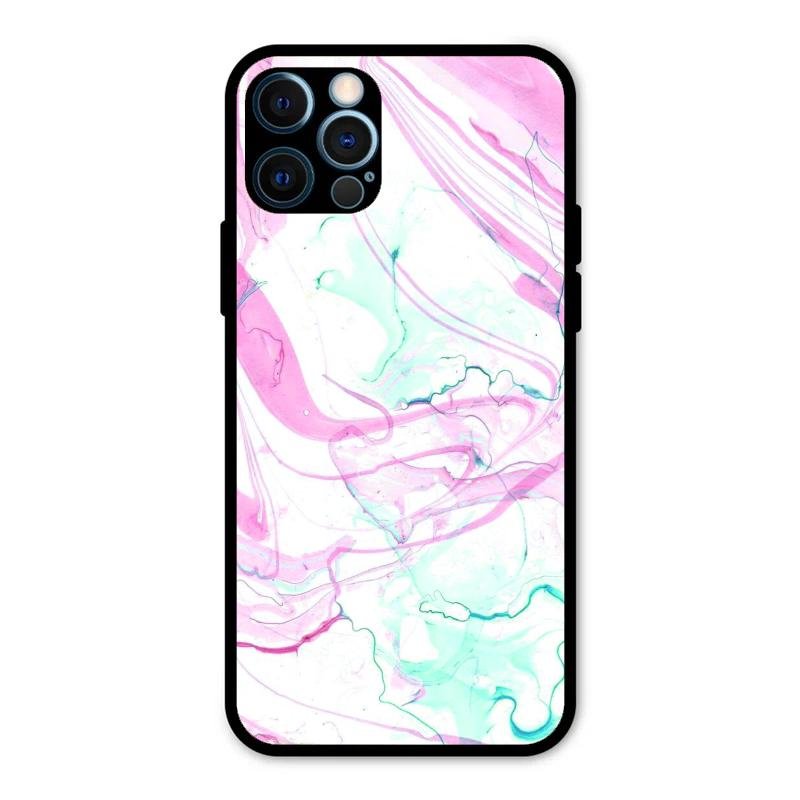Fashion Marble Texture Glossy Metal Case Cover For iPhone 12 Pro Max