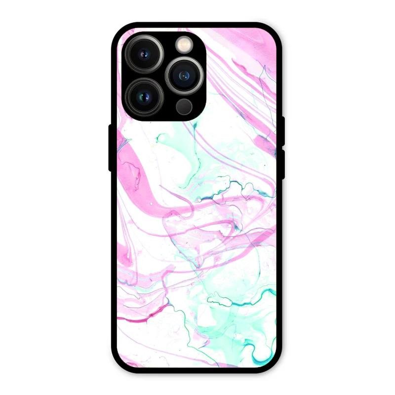 Fashion Marble Texture Glossy Metal Case Cover For iPhone 13 Pro Max