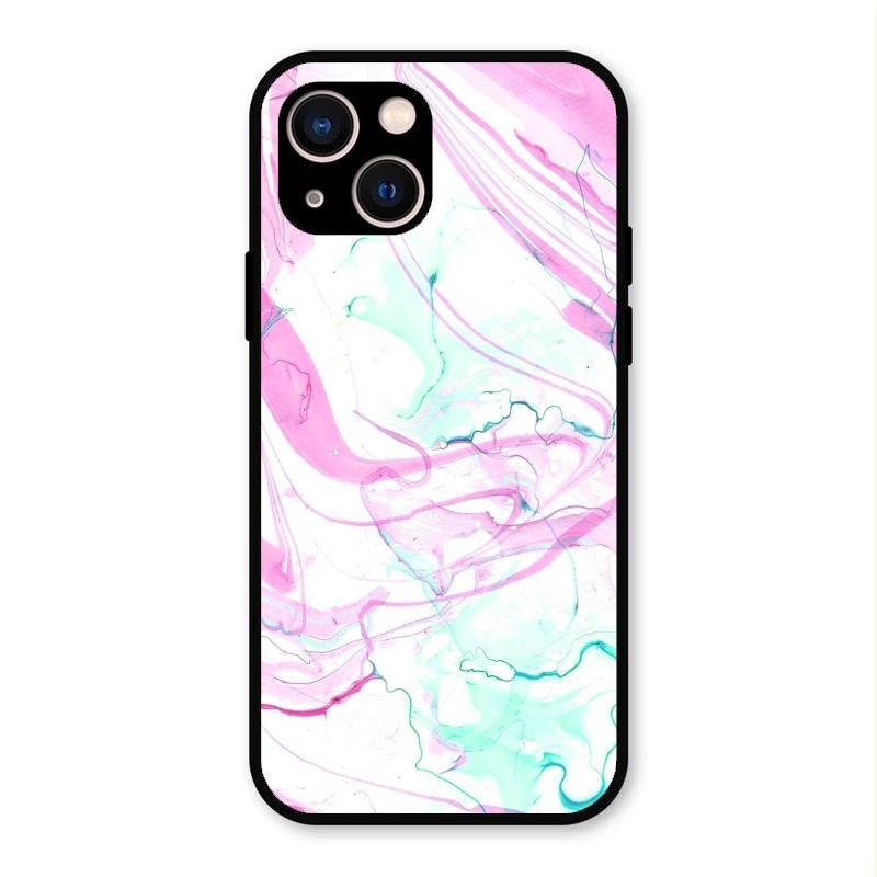 Fashion Marble Texture Glossy Metal Case Cover For iPhone 13