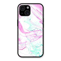Fashion Marble Texture Glossy Metal Case Cover For iPhone 15 Plus