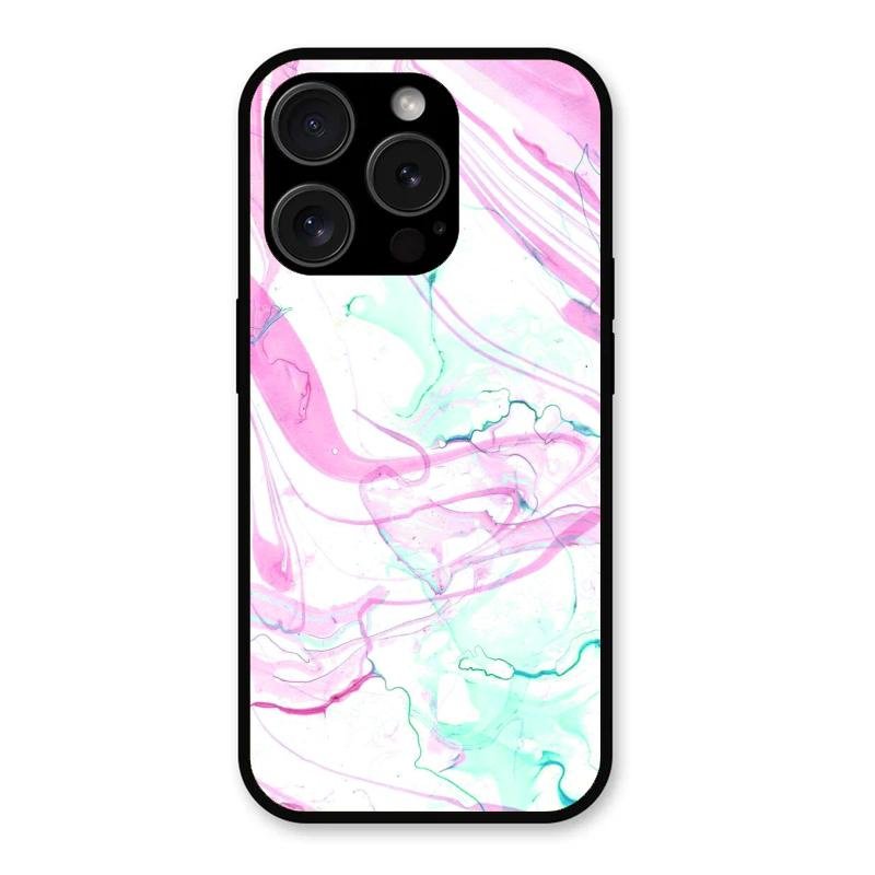 Fashion Marble Texture Glossy Metal Case Cover For iPhone 15 Pro