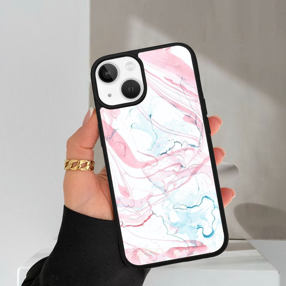 Fashion Marble Texture Glossy Metal Case Cover For iPhone