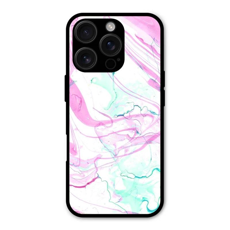 Fashion Marble Texture Glossy Metal Case Cover For iPhone 16 Pro