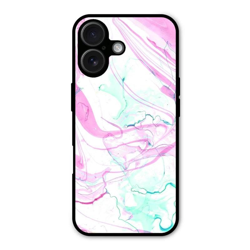 Fashion Marble Texture Glossy Metal Case Cover For iPhone 16