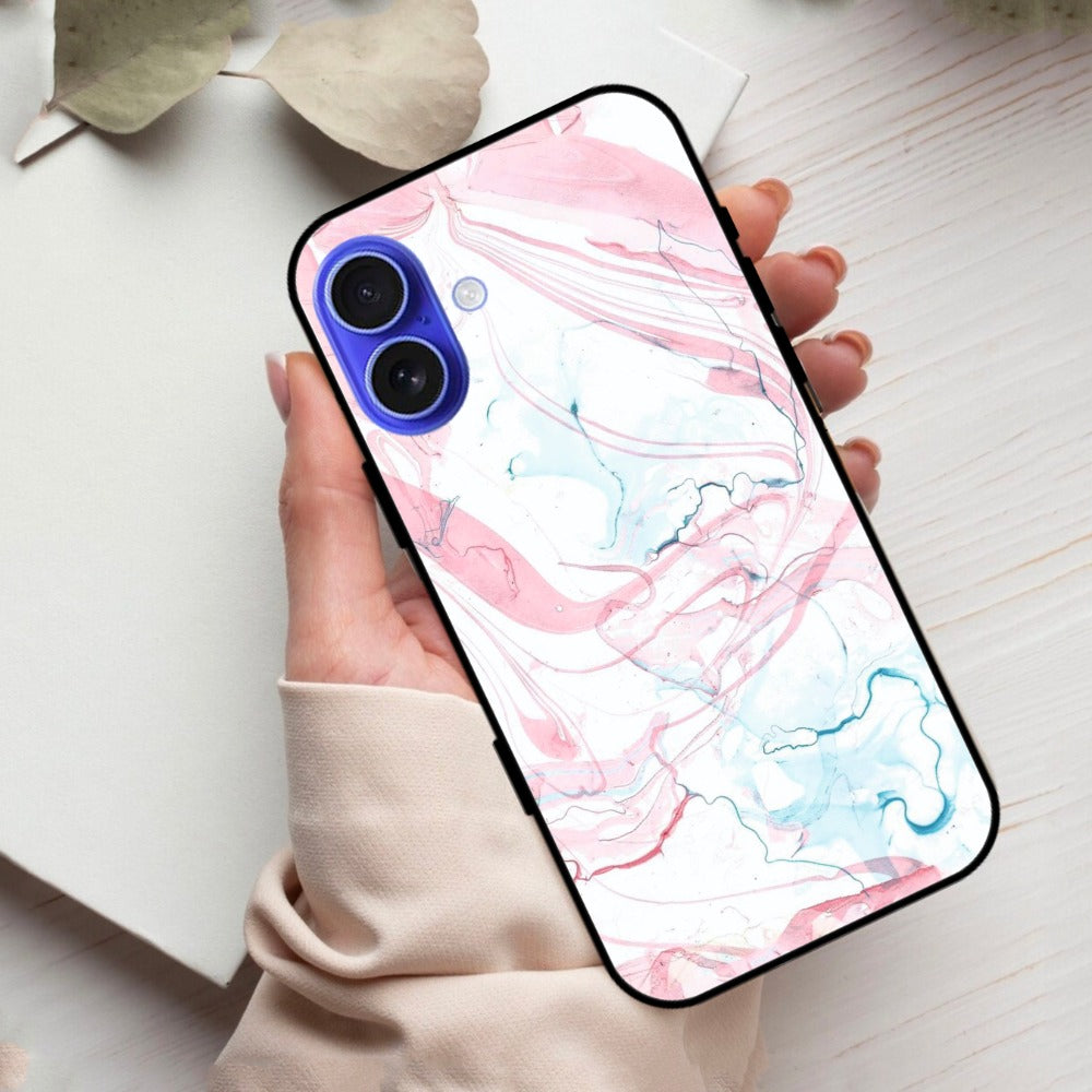 Fashion Marble Texture Glossy Metal Case Cover For iPhone