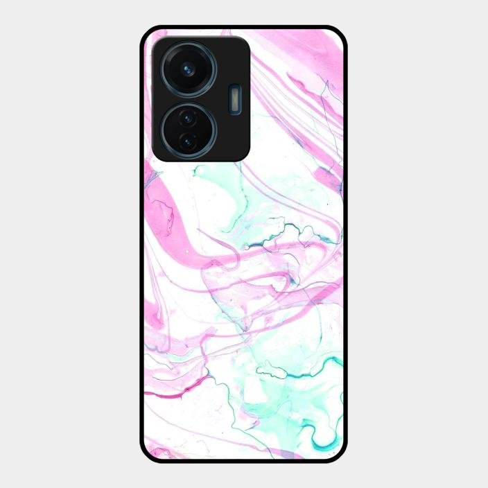 Fashion Marble Texture Glossy Metal Case Cover For Iqoo Z6 Lite 5G
