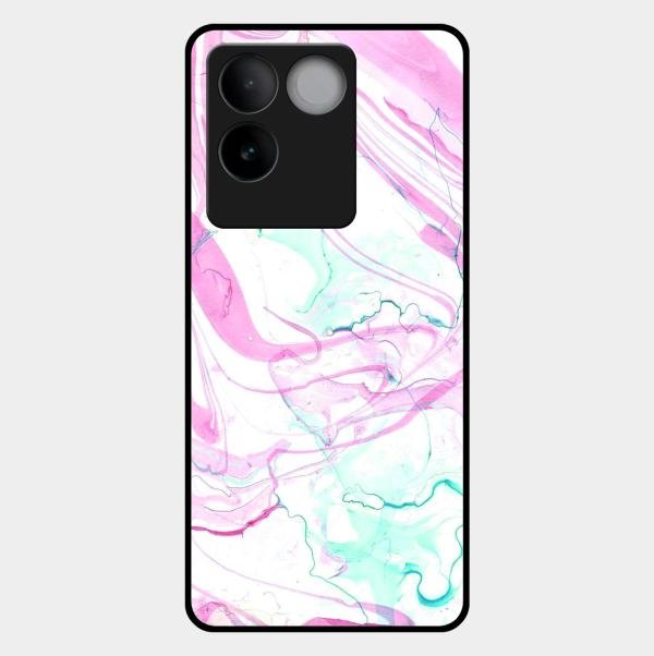 Fashion Marble Texture Glossy Metal Case Cover For Iqoo Z7 Pro 5G