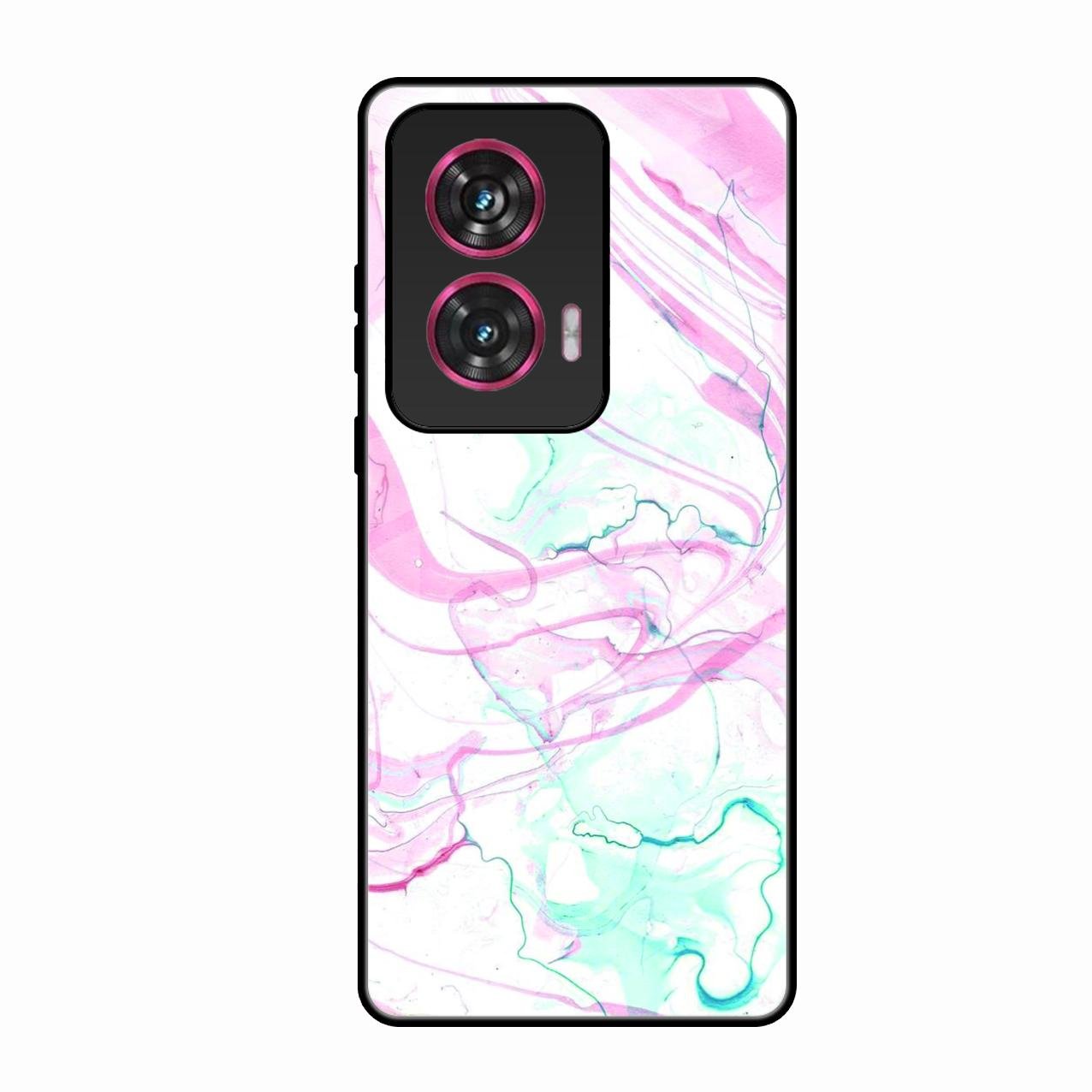 Fashion Marble Texture Glossy Metal Case Cover For Motorola Edge 50 Fusion 5G