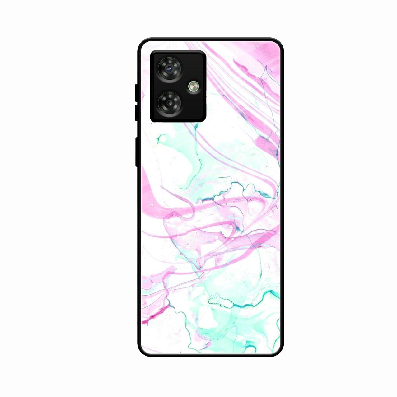 Fashion Marble Texture Glossy Metal Case Cover For Motorola G54 5G