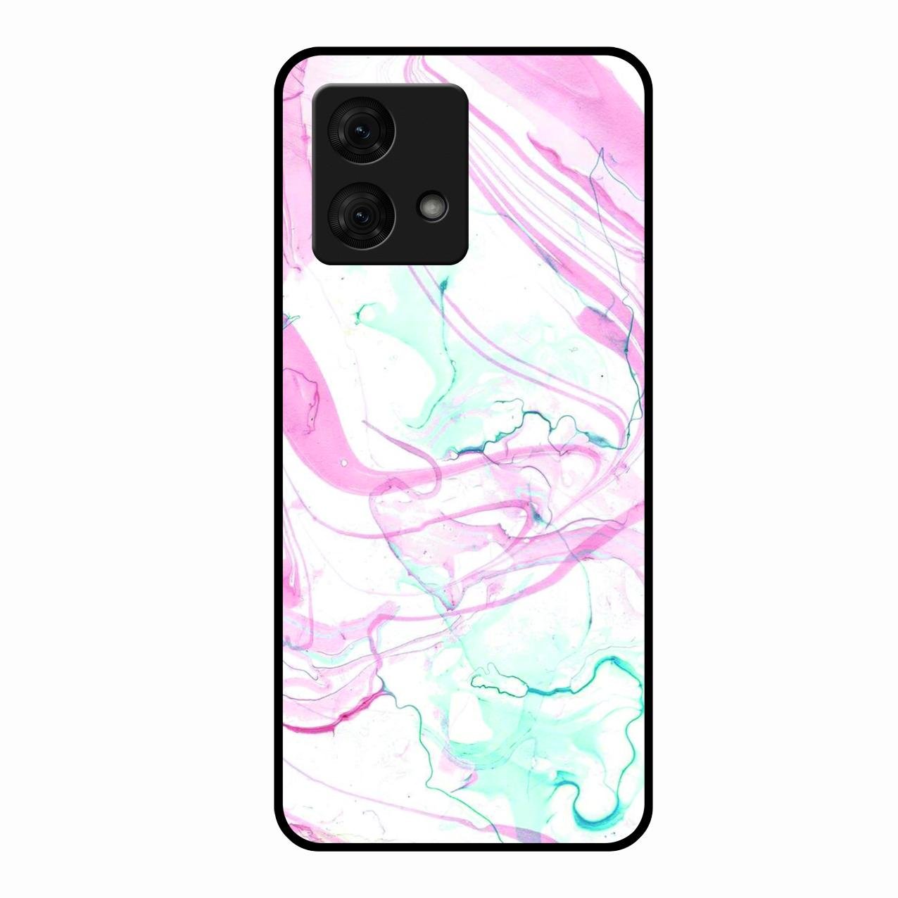 Fashion Marble Texture Glossy Metal Case Cover For Motorola g84 5G