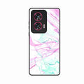 Fashion Marble Texture Glossy Metal Case Cover For Motorola G85 5G