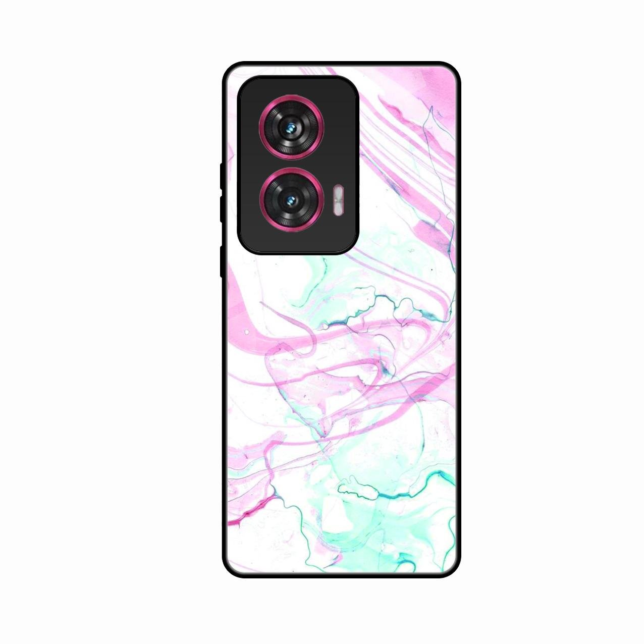 Fashion Marble Texture Glossy Metal Case Cover For Motorola G96 5G