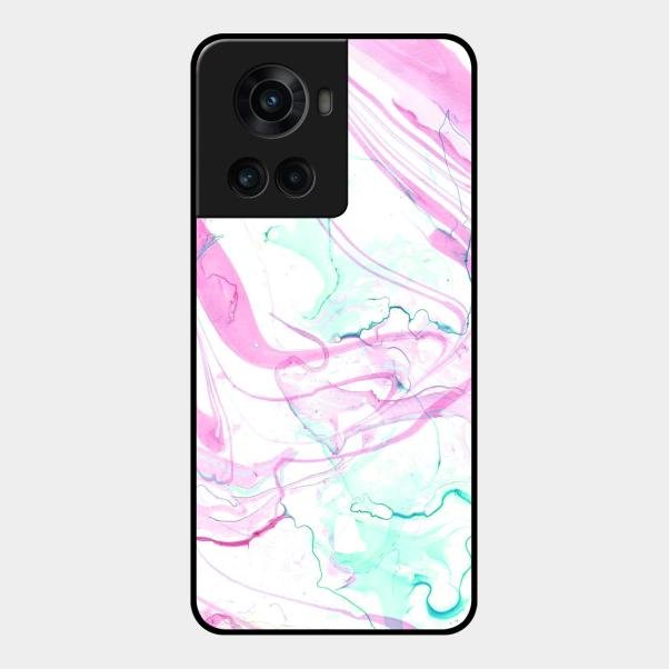 Fashion Marble Texture Glossy Metal Case Cover For Oneplus 10R 5G