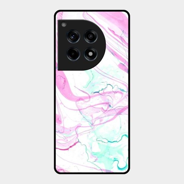 Fashion Marble Texture Glossy Metal Case Cover For Oneplus 12R 5G