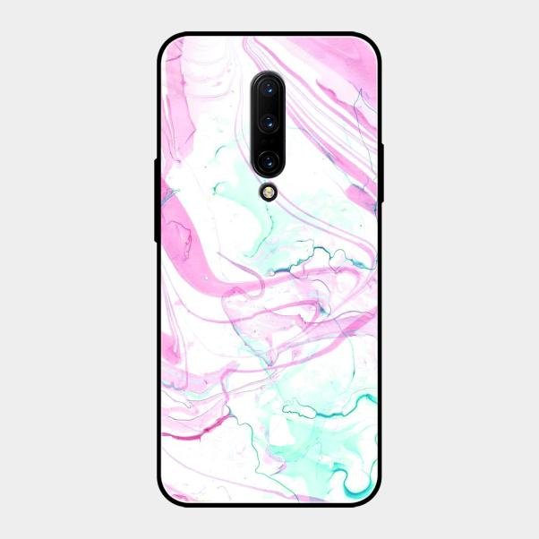 Fashion Marble Texture Glossy Metal Case Cover For Oneplus 7 Pro