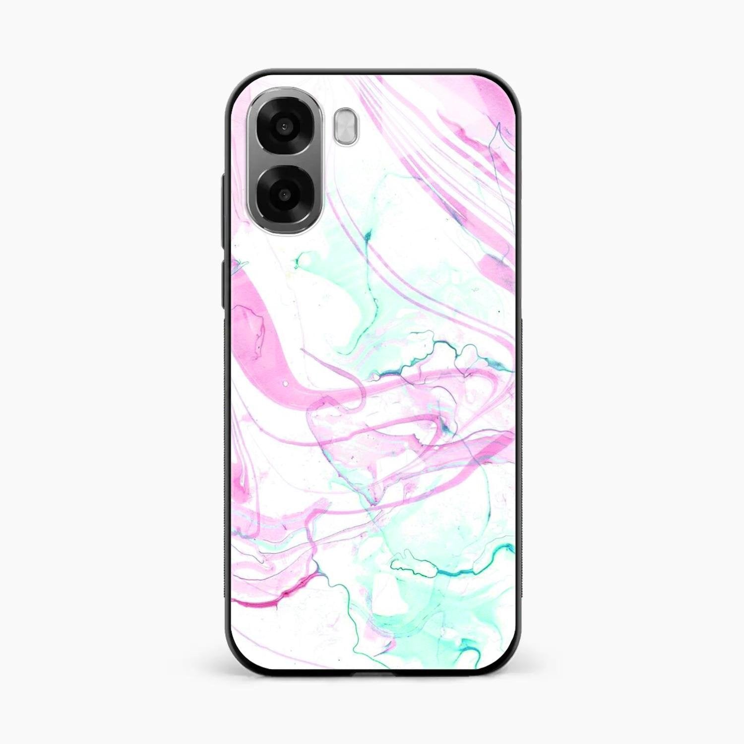 Fashion Marble Texture Glossy Metal Case Cover For Oppo A6X 5G