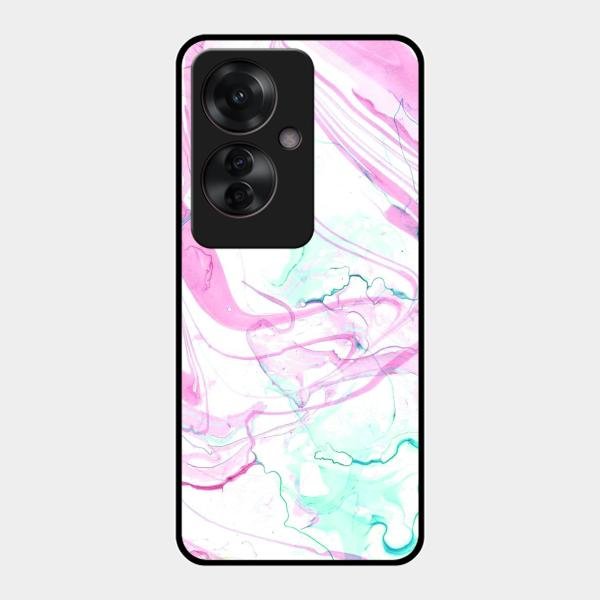 Fashion Marble Texture Glossy Metal Case Cover For Oppo F25 Pro 5G