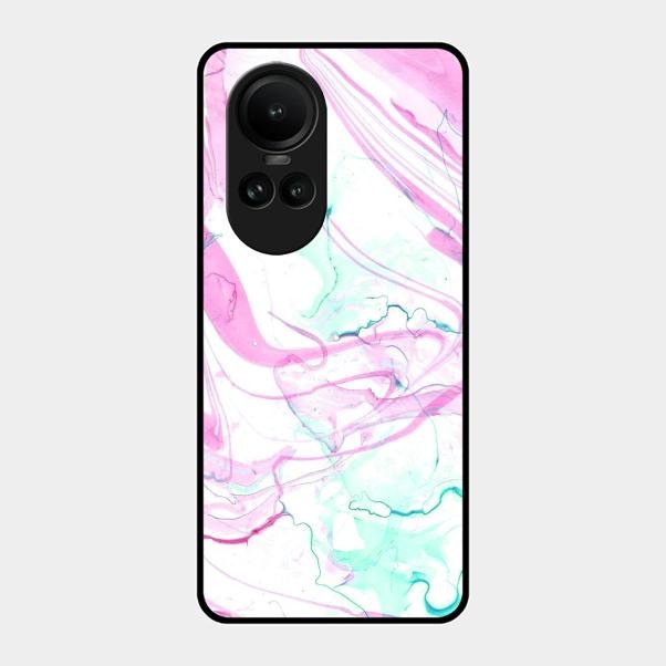 Fashion Marble Texture Glossy Metal Case Cover For Oppo Reno 10 5G