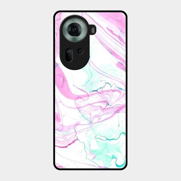 Fashion Marble Texture Glossy Metal Case Cover For Oppo Reno 11 5G