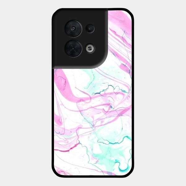 Fashion Marble Texture Glossy Metal Case Cover For Oppo Reno 8 5G