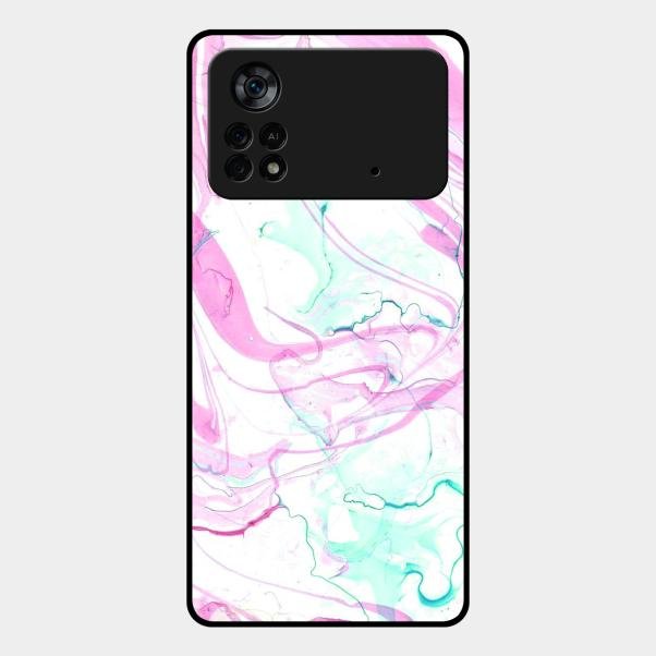 Fashion Marble Texture Glossy Metal Case Cover For Poco X4 Pro 5G