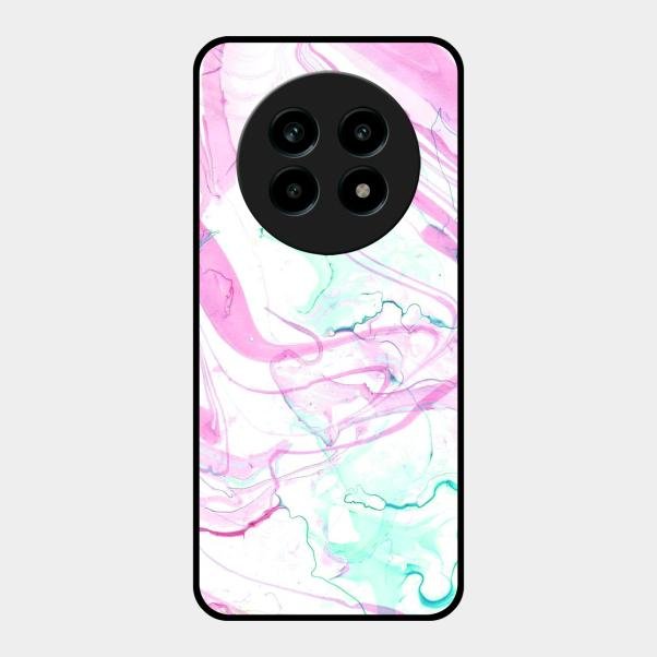 Fashion Marble Texture Glossy Metal Case Cover For Realme 14 Pro Lite 5G