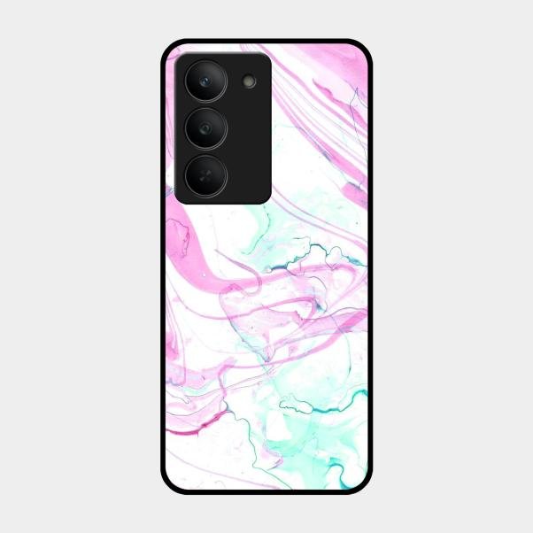Fashion Marble Texture Glossy Metal Case Cover For Realme 14X 5G