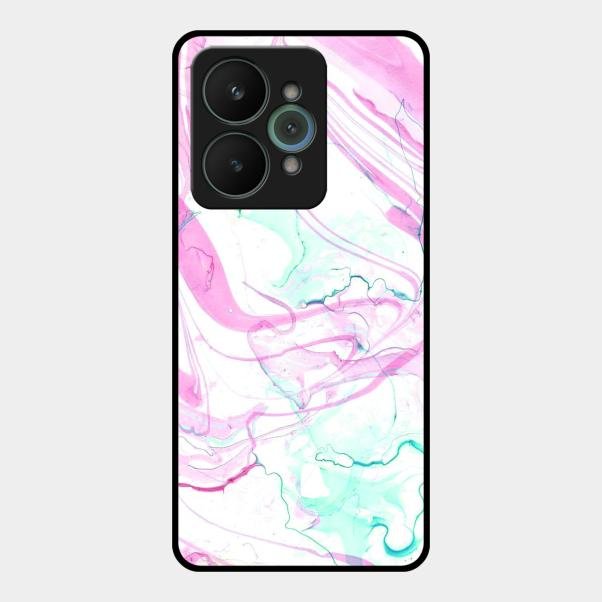 Fashion Marble Texture Glossy Metal Case Cover For Realme 15 5G