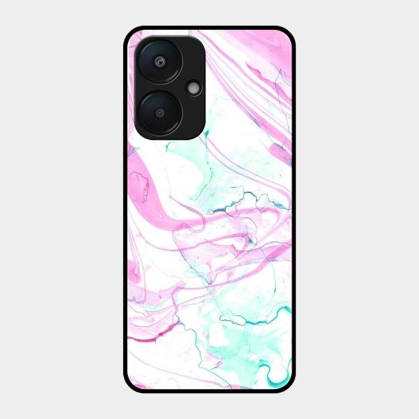 Fashion Marble Texture Glossy Metal Case Cover For Redmi 13C 5G