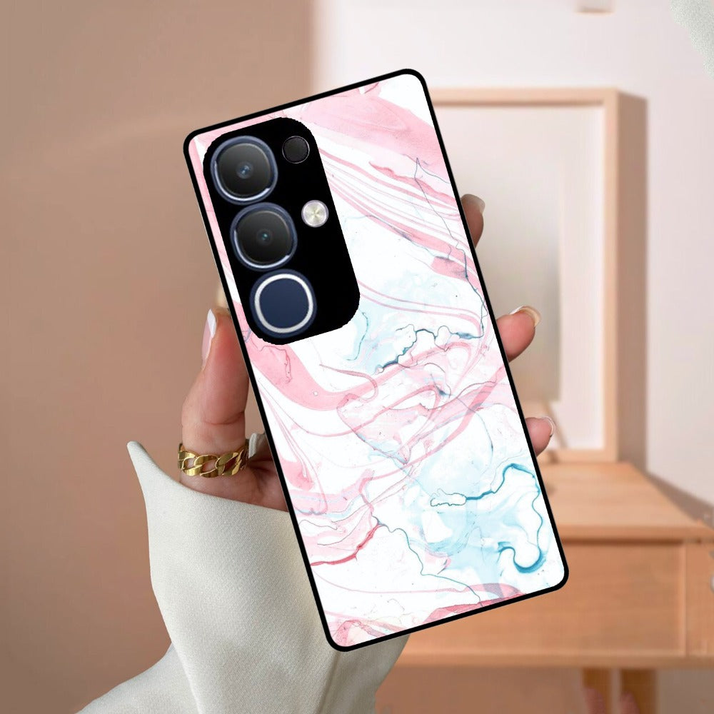 Fashion Marble Texture Glossy Metal Case Cover For Vivo